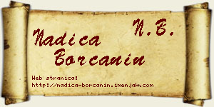 Nadica Borčanin vizit kartica